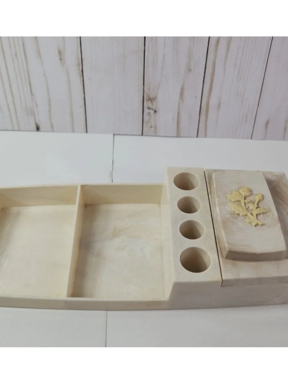 Vintage Plastic Lipstick Holder Vanity Tray Retro 10.25